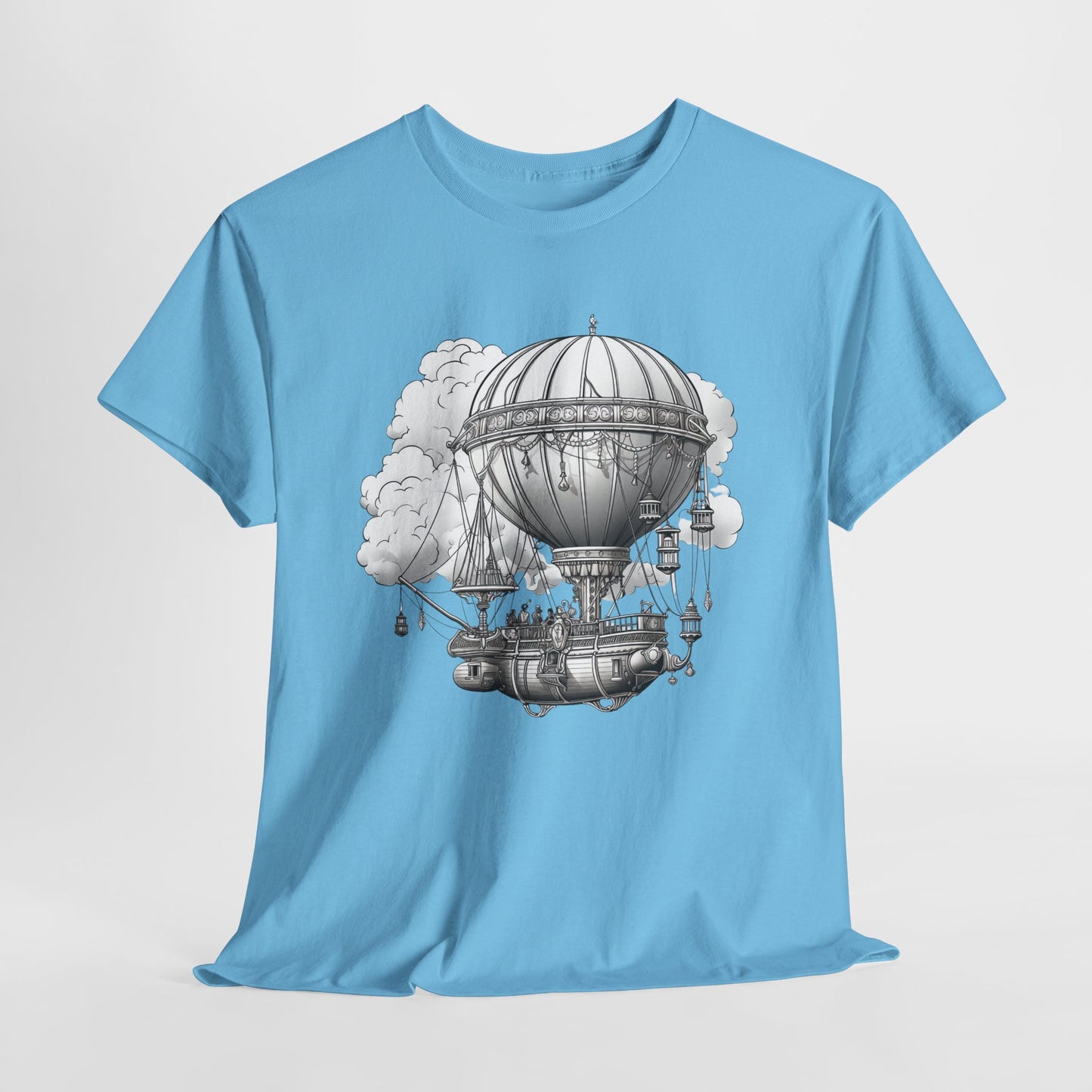 Steampunk Airship T-Shirt - Retro Aviation Graphic
