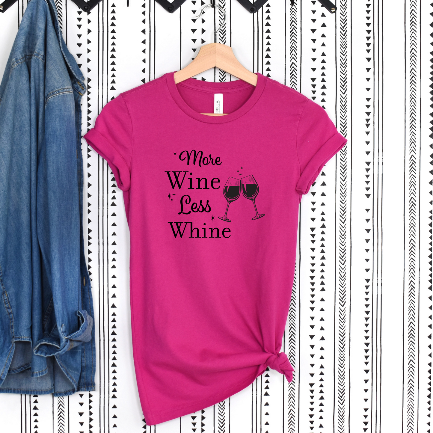 More Wine Less Whine T-Shirt - Funny Graphic
