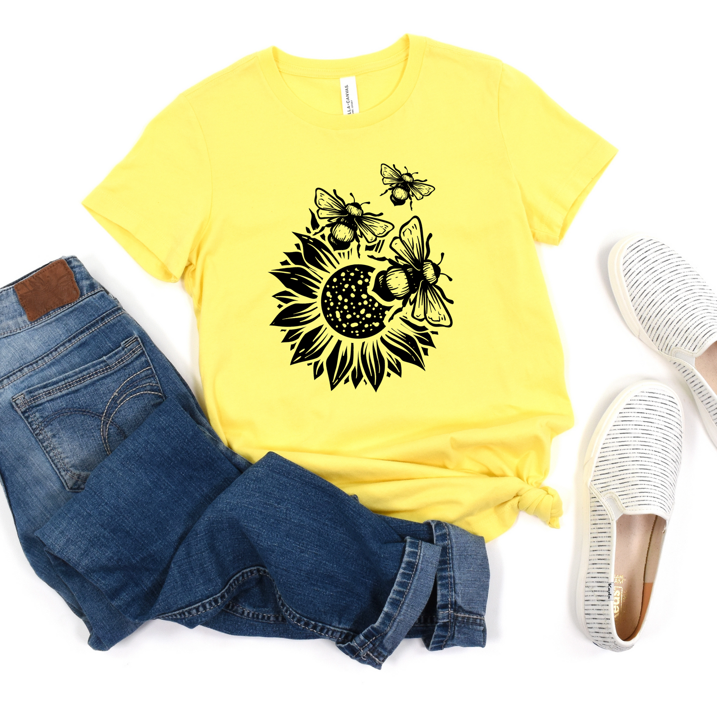 Sunflower Bees T-Shirt - Nature Graphic