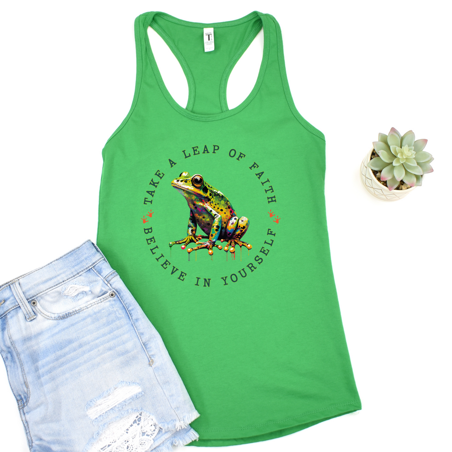 Leap of Faith Frog Tank Top - Motivational Tank