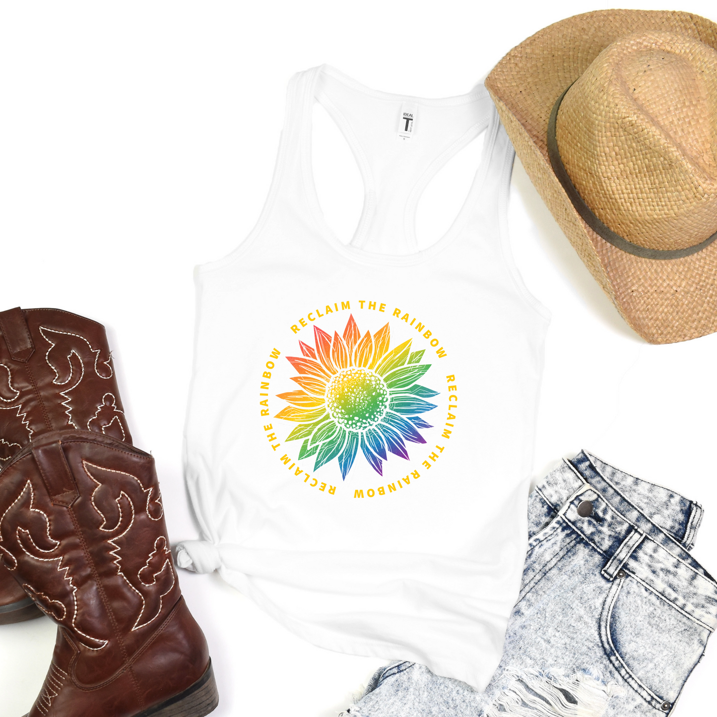 Reclaim The Rainbow Sunflower Tank Top