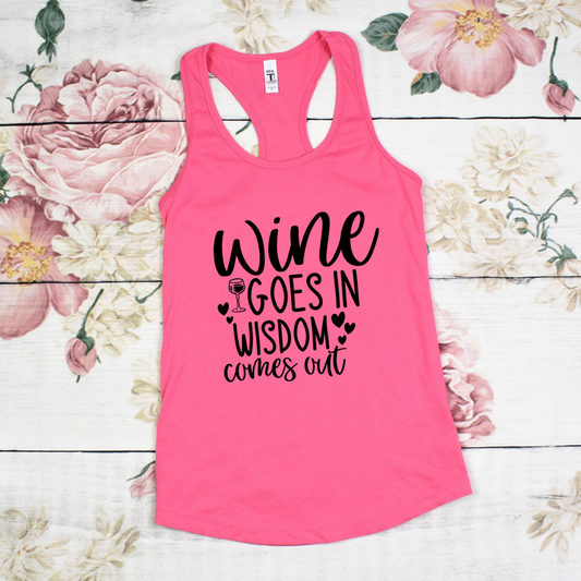 Wine Wisdom Tank Top - Funny Graphic