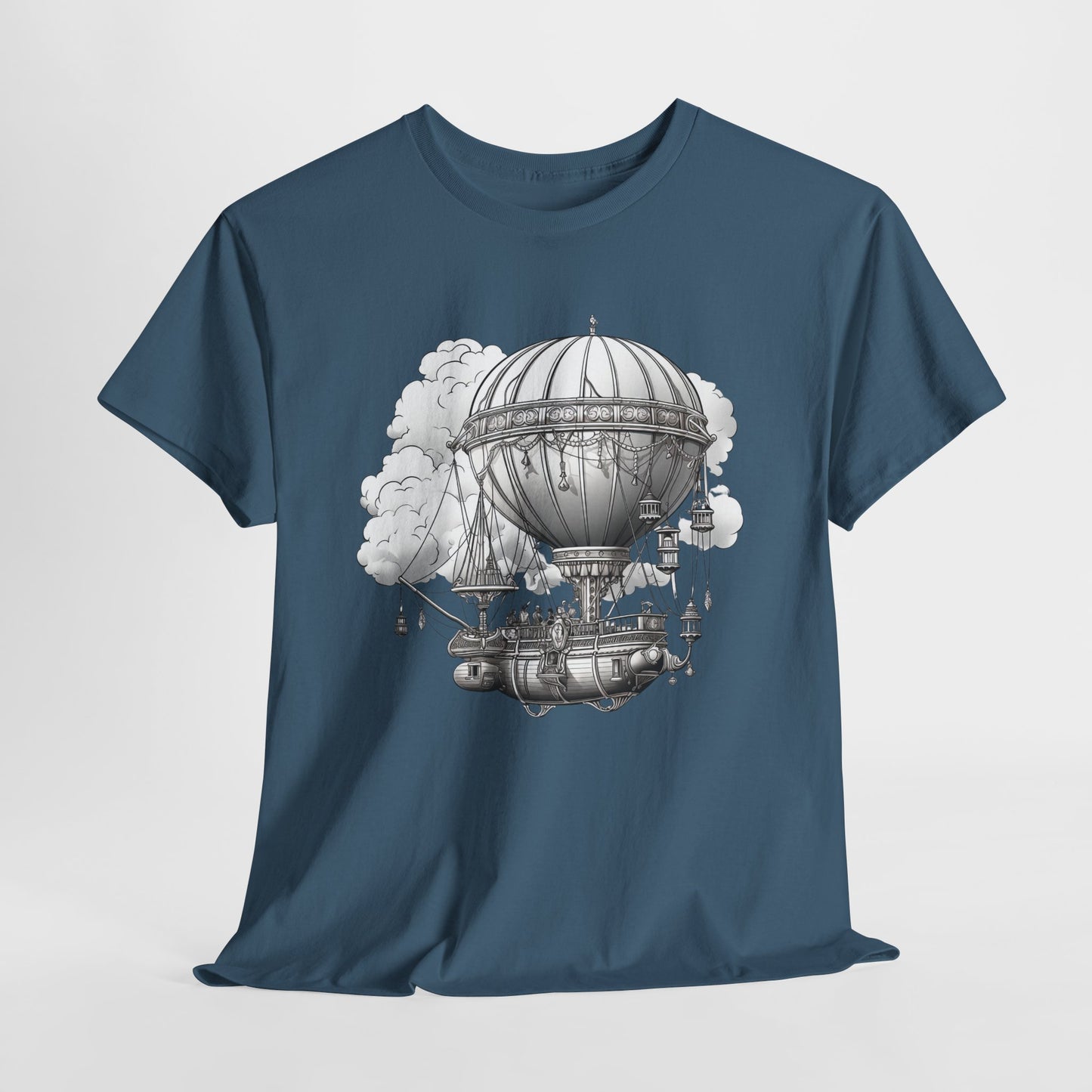 Steampunk Airship T-Shirt - Retro Aviation Graphic