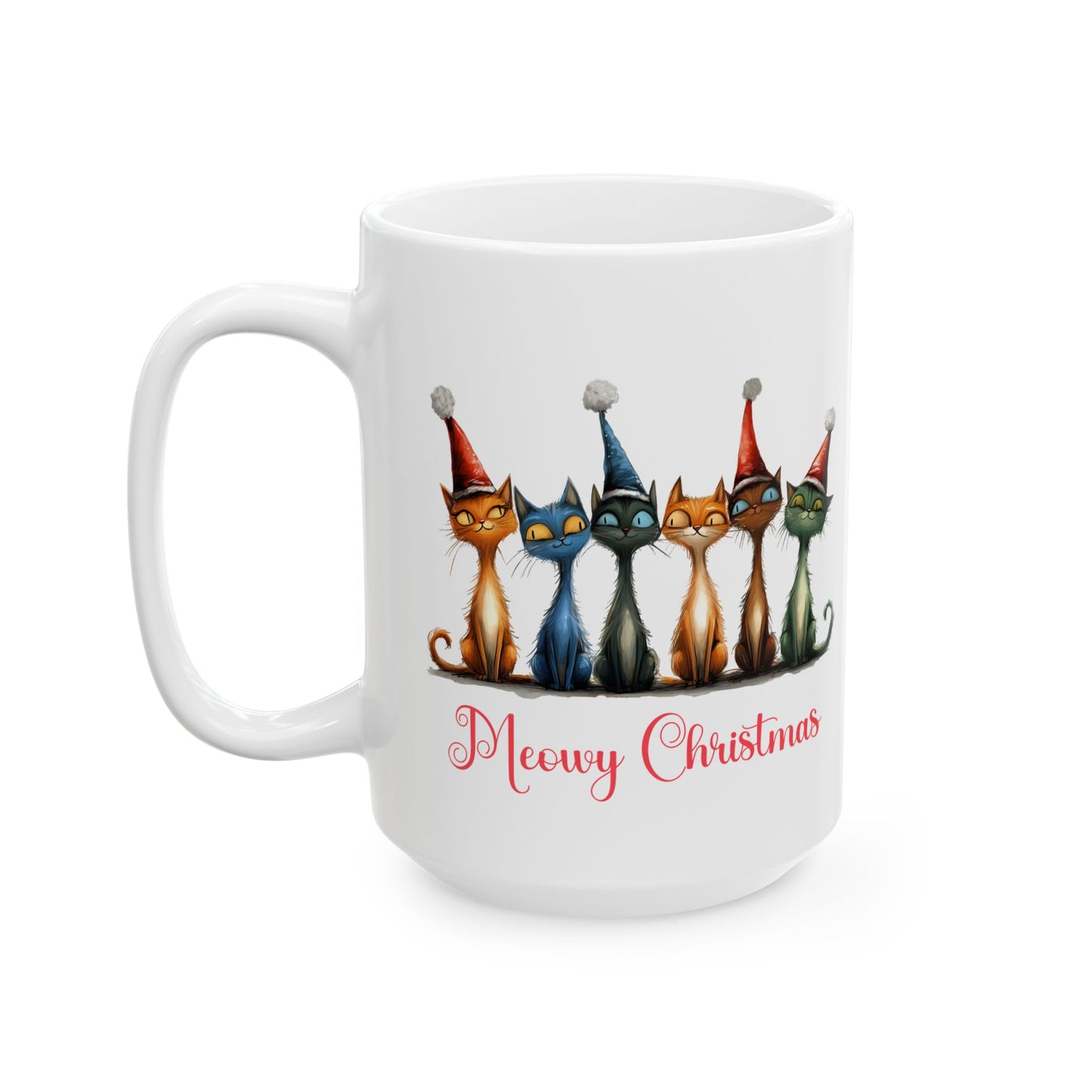Meowy Christmas Mug For Festive Feline Coffee Cup