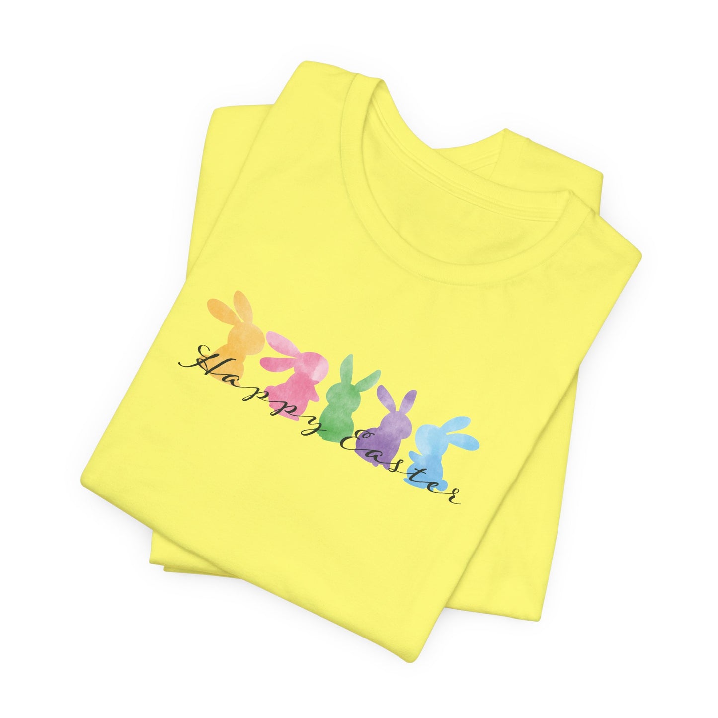 Happy Easter Pastel Bunnies T-Shirt - Cute Spring Graphic Tee