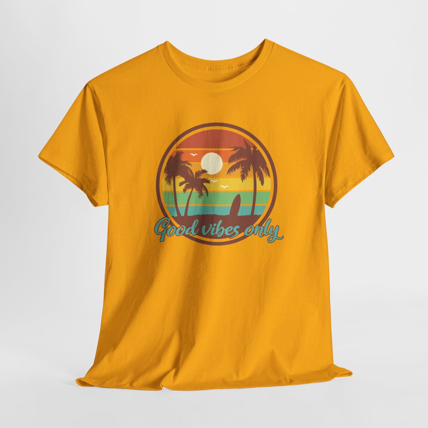 Good Vibes Only Tropical Sunset T-Shirt - Beach Tee