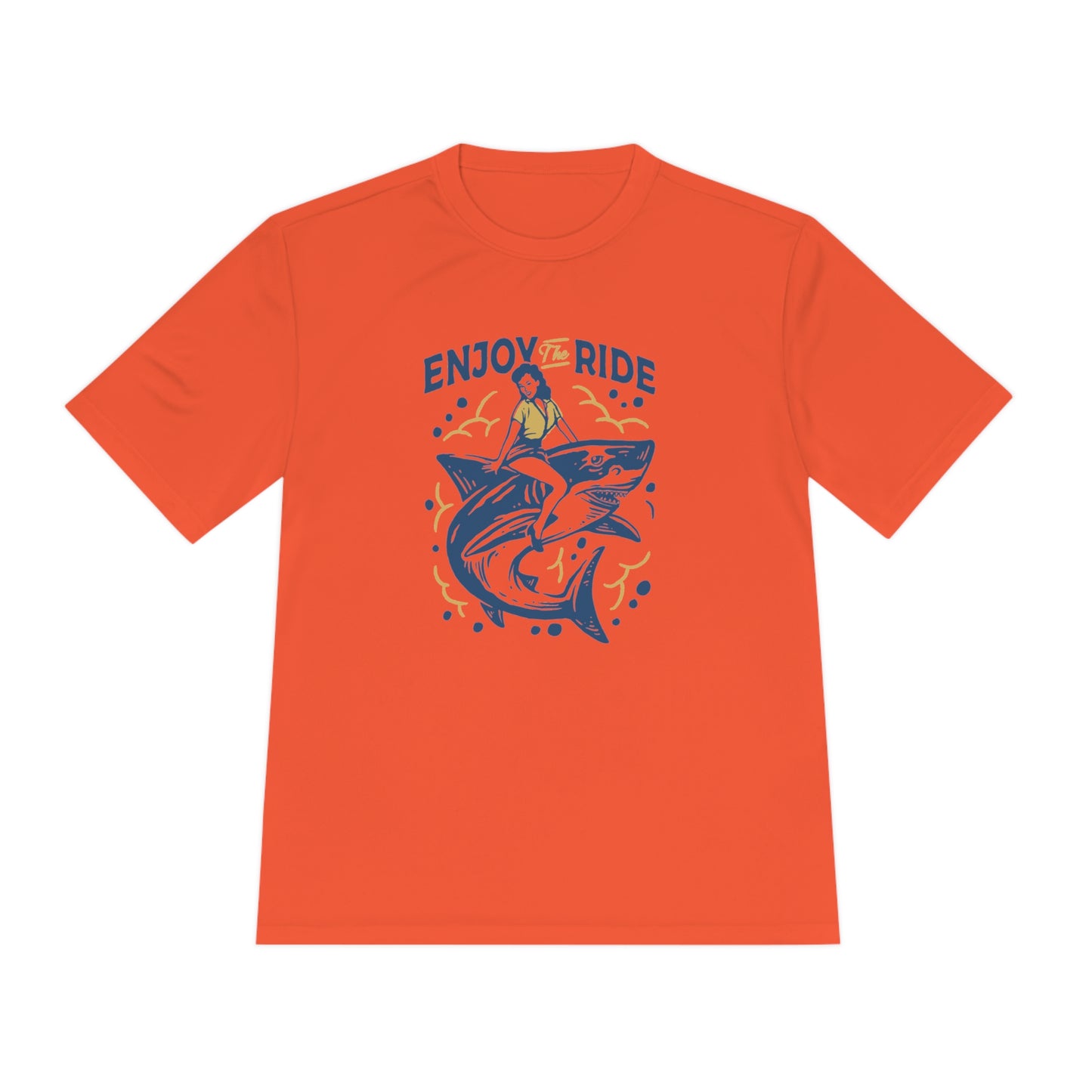 Retro Housewife Shark Ride Moisture Wicking T-Shirt