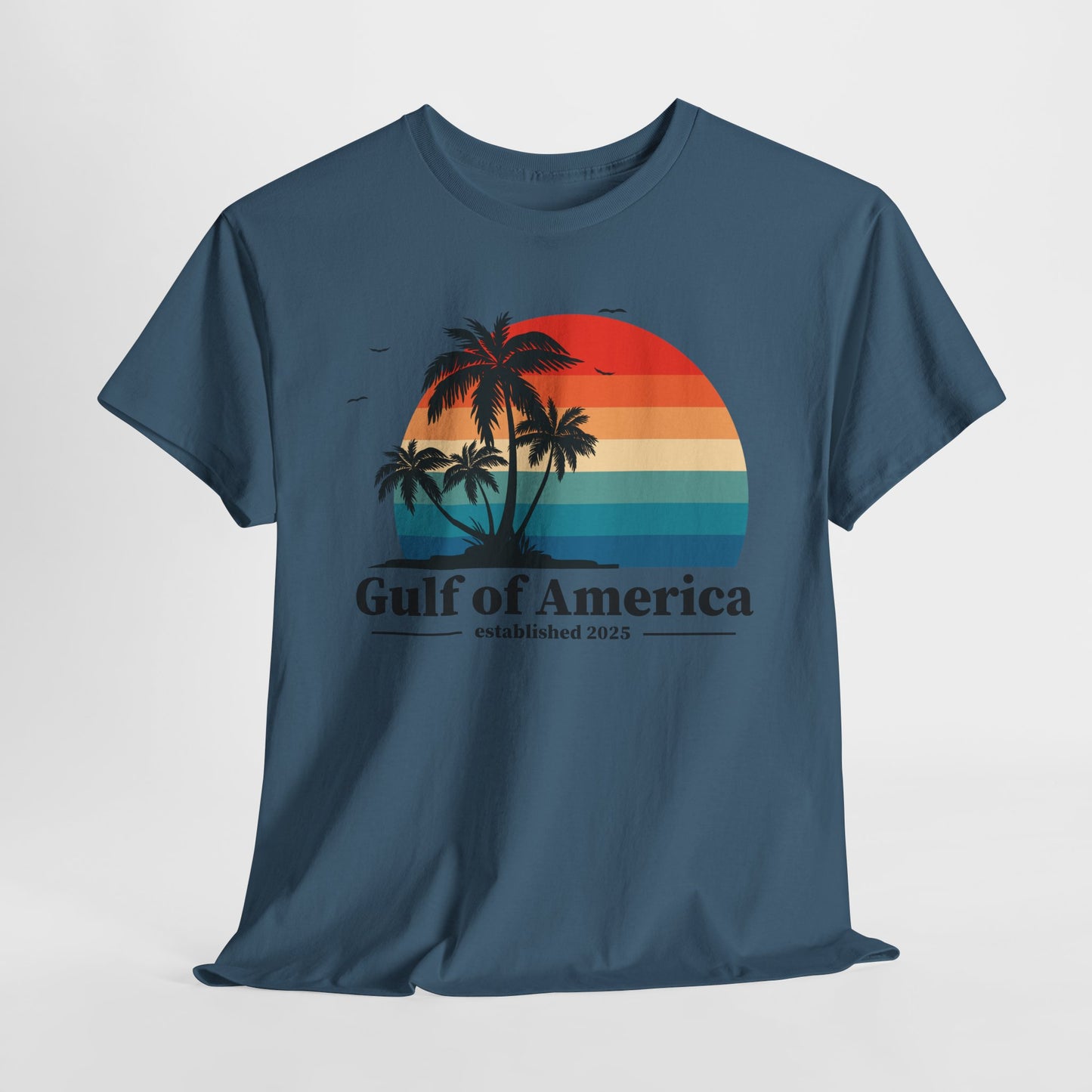 Gulf of America 2025 Sunset T-Shirt - Retro Beach Vibes