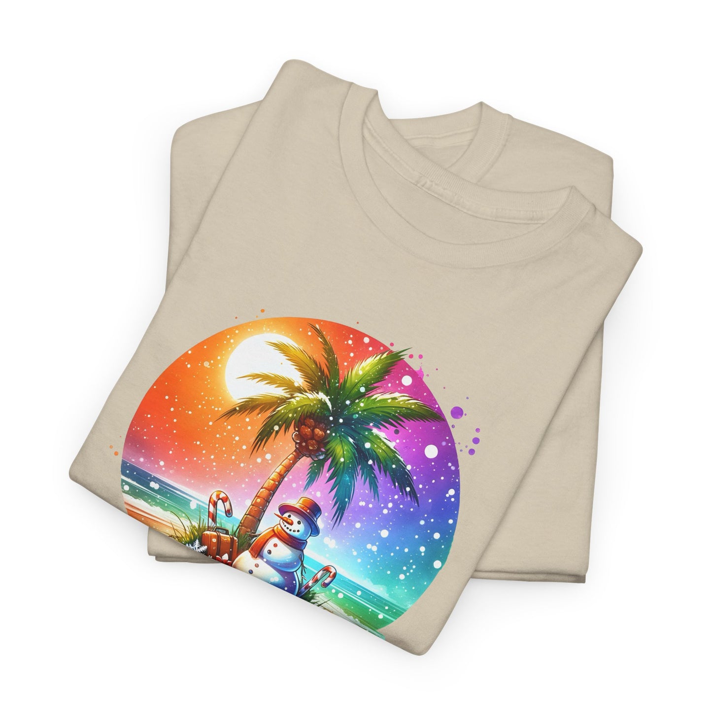 Snowman T-Shirt For Warm Christmas T Shirt For Palm Tree Holiday TShirt