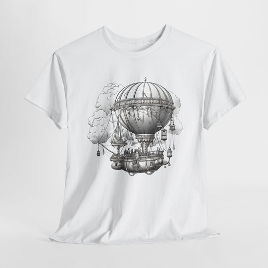 Steampunk Airship T-Shirt - Retro Aviation Graphic