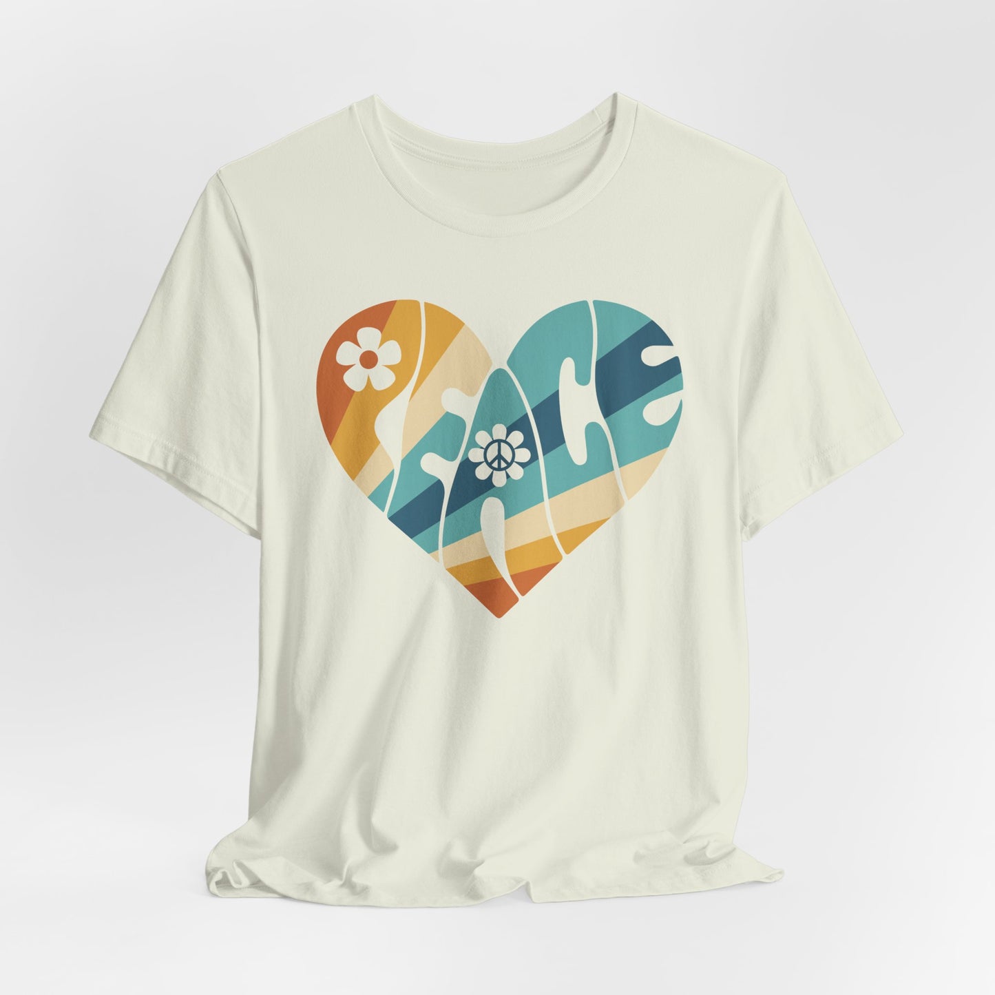Colorful Peace Heart Hippie Tee