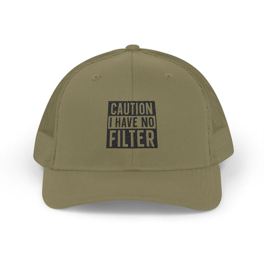 Caution I Have No Filter Snapback Trucker Cap
