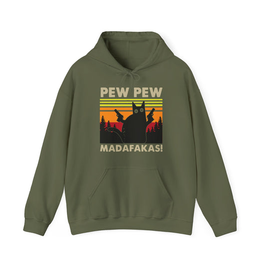 Pew Pew Madafakas Gun Cat Hoodie