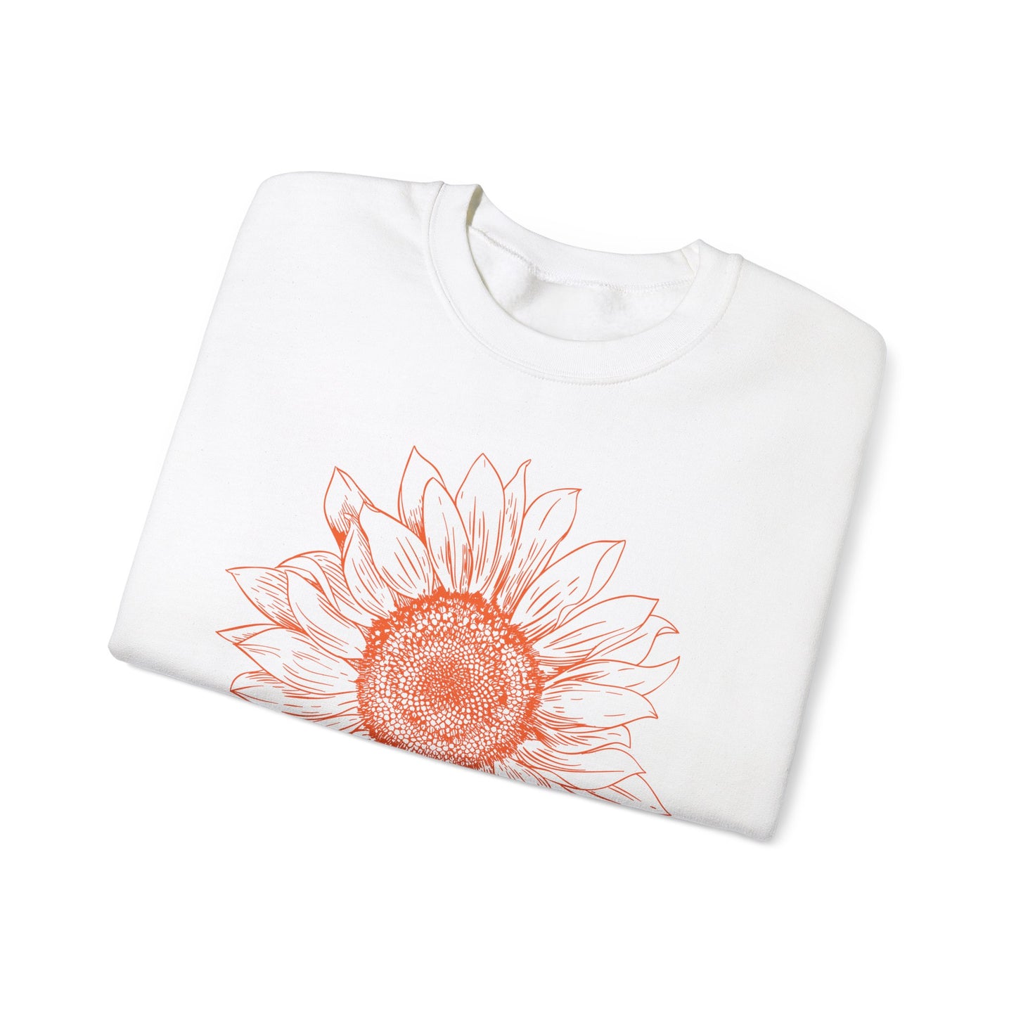 Sunflower Line-Art Sweatshirt - Cozy Floral Apparel