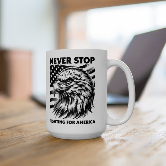 America Mug For Patriotic Coffee Cup With Eagle and Flag