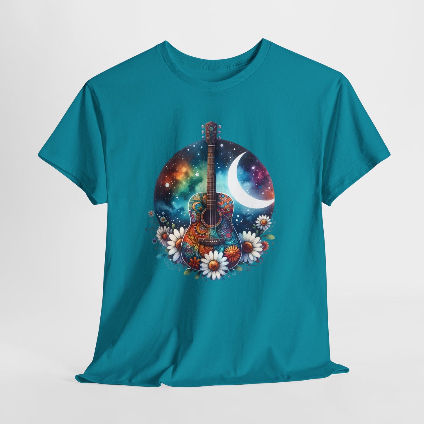 Cosmic Guitar T-Shirt - Bohemian Music Vibe