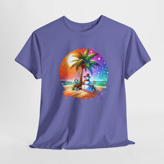 Snowman T-Shirt For Warm Christmas T Shirt For Palm Tree Holiday TShirt