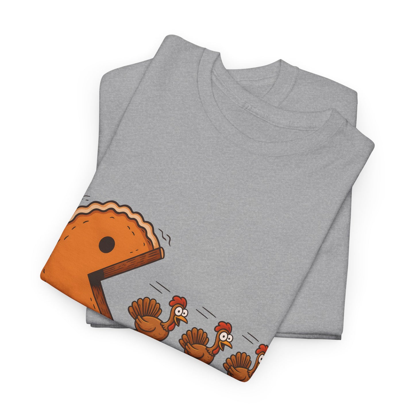 Funny Thanksgiving T-Shirt - Pac-Man Turkey Chase Design