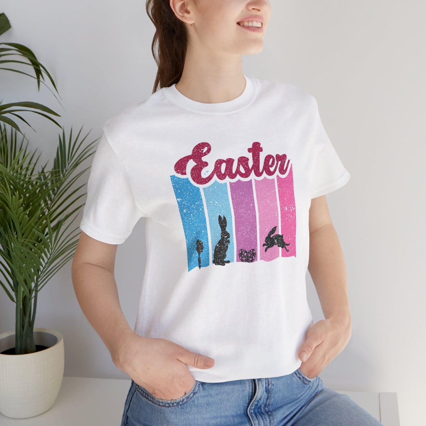 Easter Bunny Silhouette T-Shirt - Pastel Graphic Tee