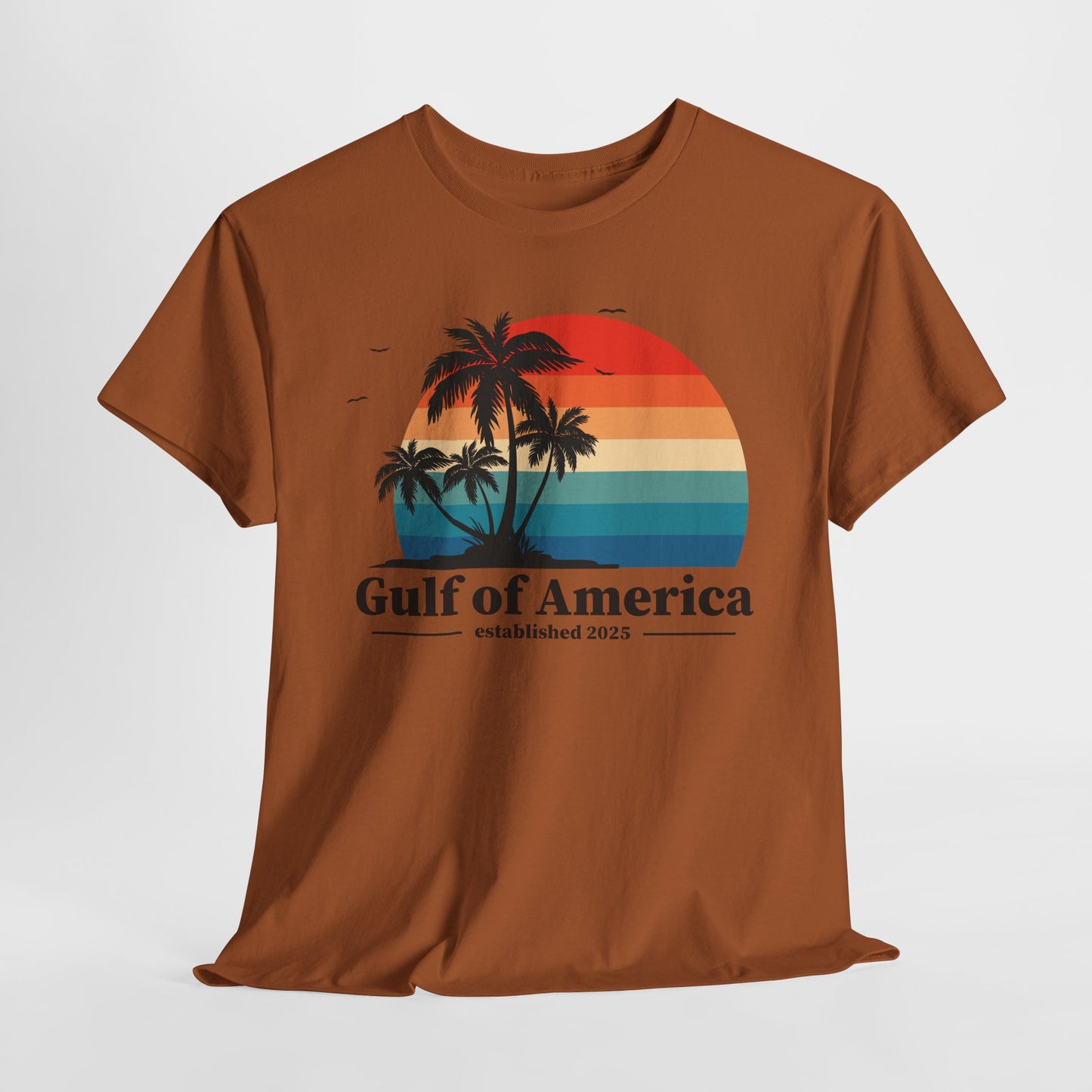 Gulf of America 2025 Sunset T-Shirt - Retro Beach Vibes