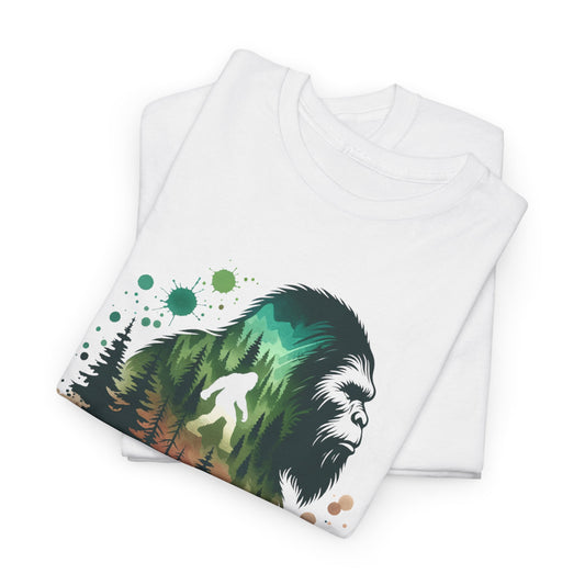 Sasquatch Forest T-Shirt - Bigfoot Silhouette Design