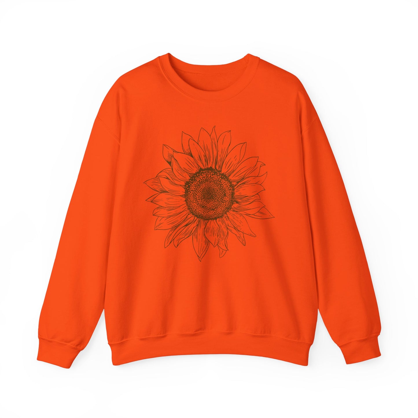 Sunflower Line-Art Sweatshirt - Cozy Floral Apparel