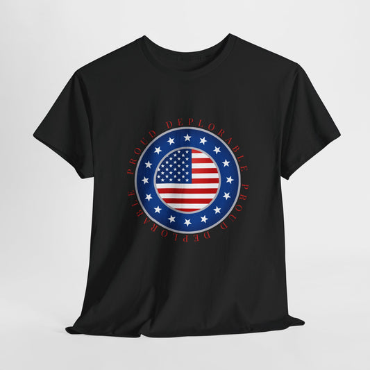 Proud Deplorable American Flag T-Shirt