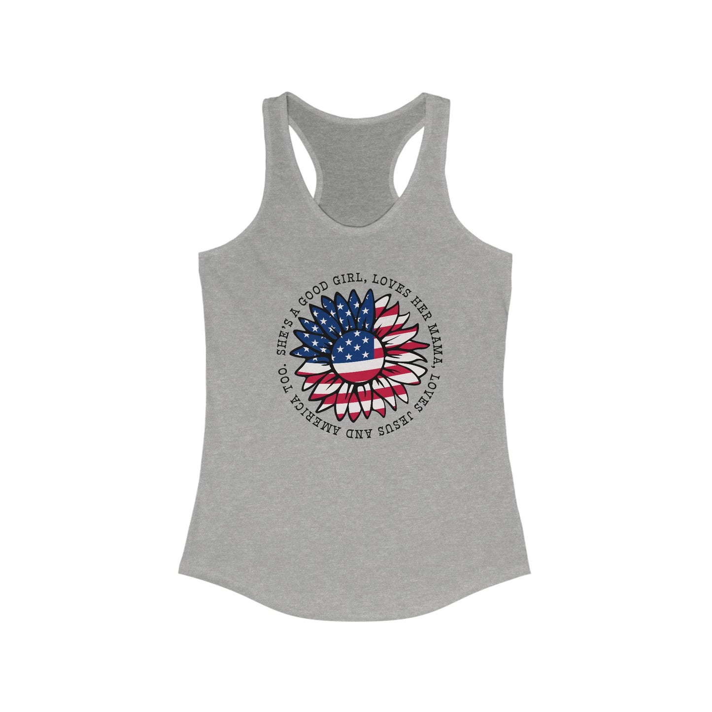 Patriotic Sunflower Tank Top - Good Girl Mama Jesus America