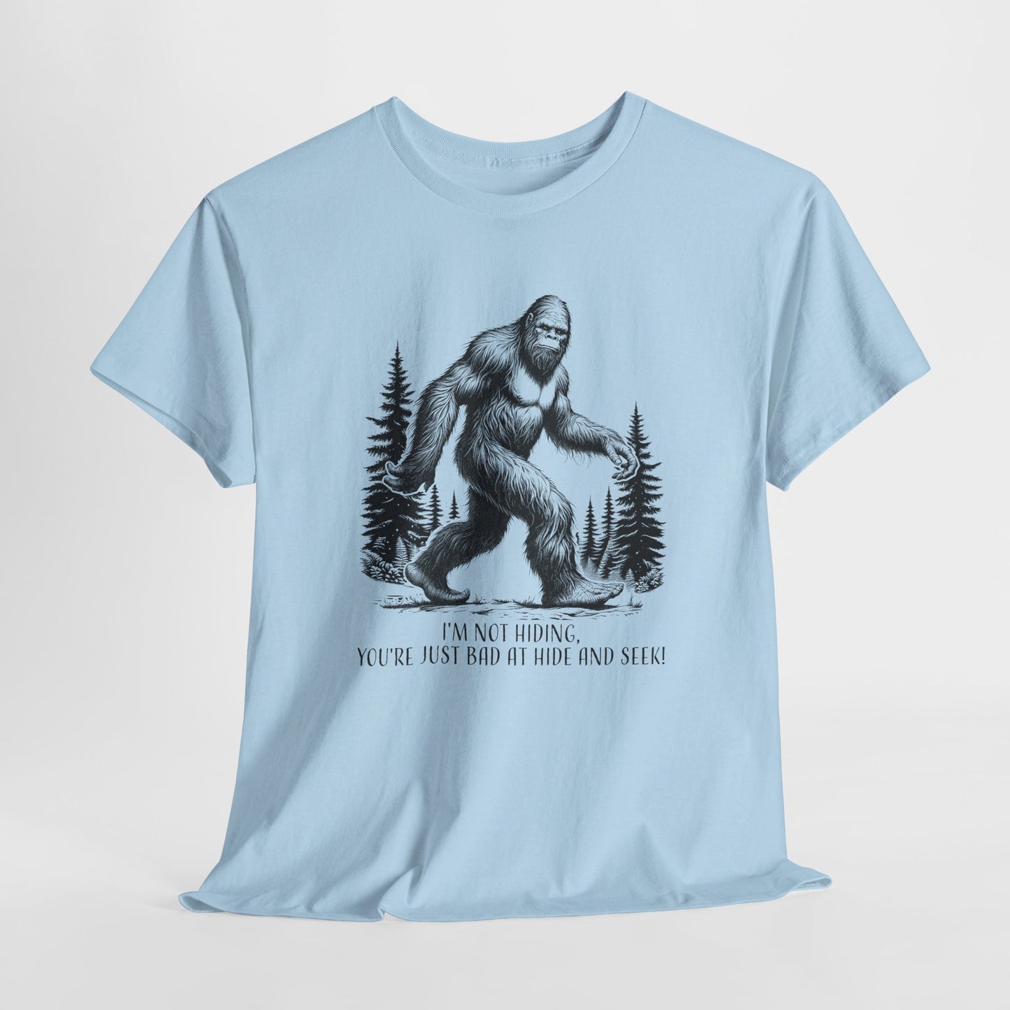 Bigfoot Hide and Seek T-Shirt - Funny Sasquatch Design