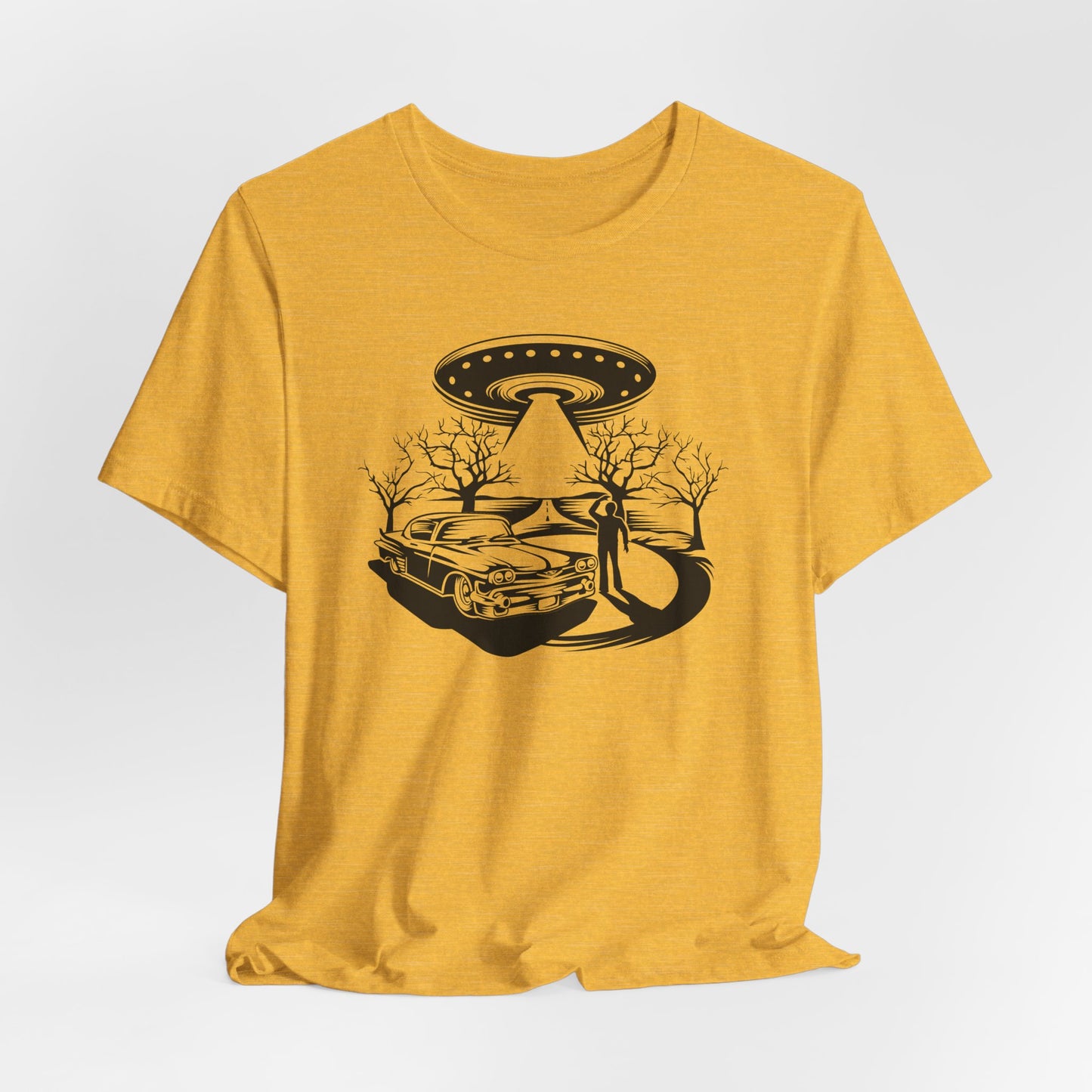UFO Road Encounter T-Shirt - Spaceship Witness Design