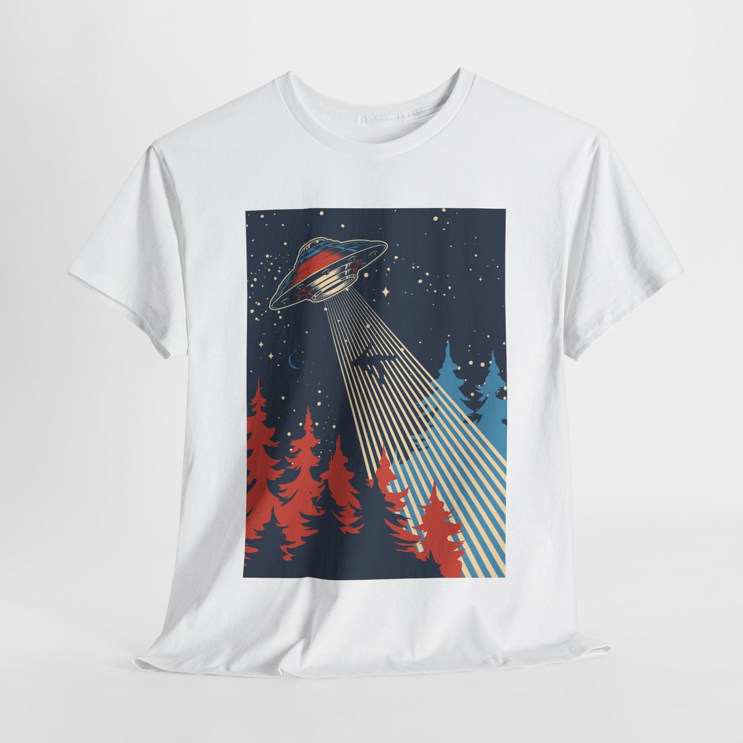 UFO Abduction T-Shirt - Forest Encounter Graphic