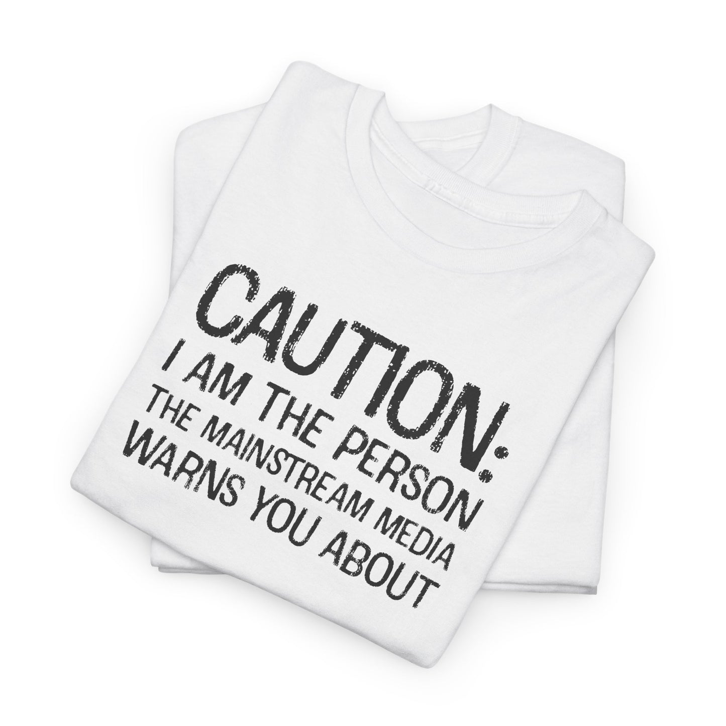 Caution Media Warning T-Shirt - Rebel Graphic Tee