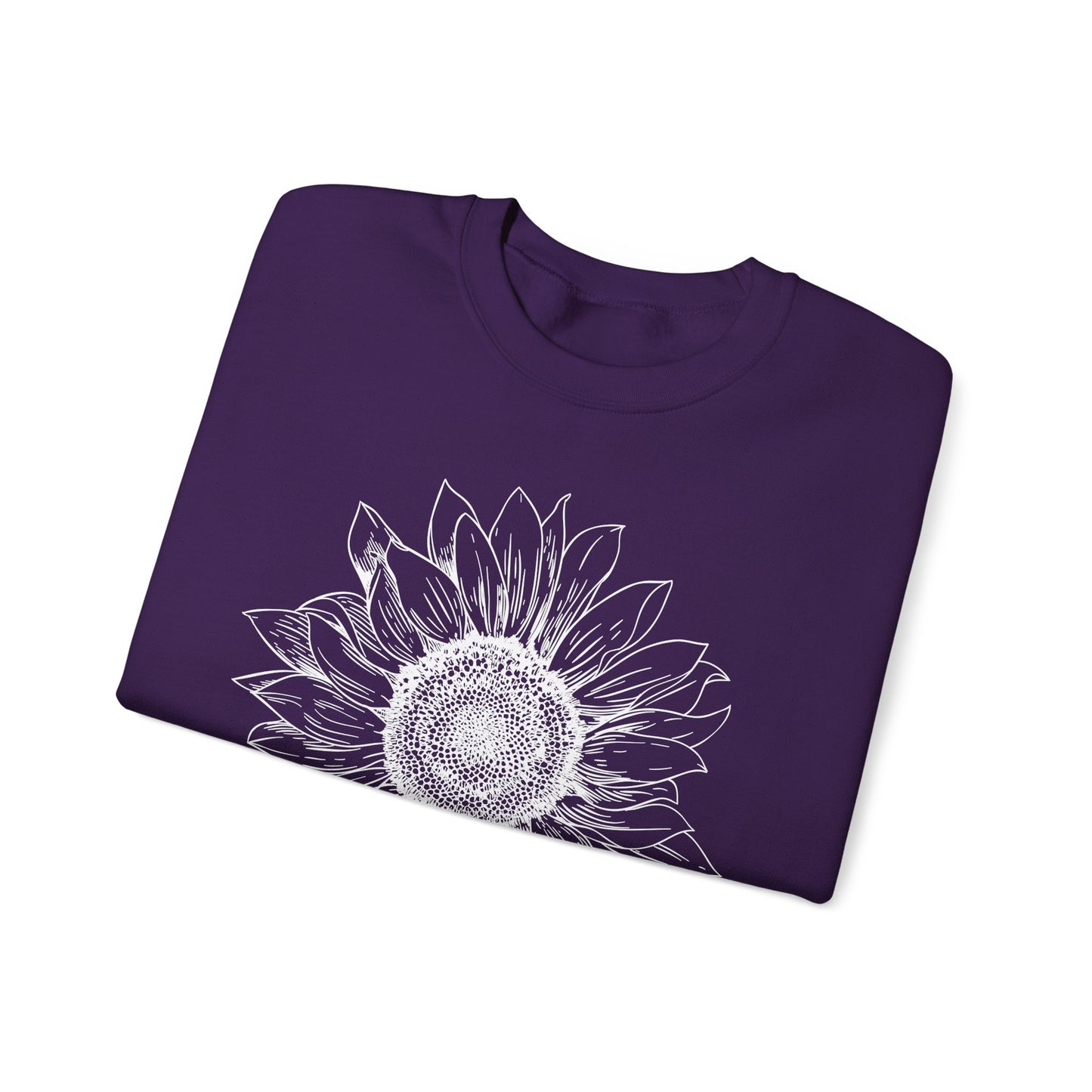 Sunflower Line-Art Sweatshirt - Cozy Floral Apparel