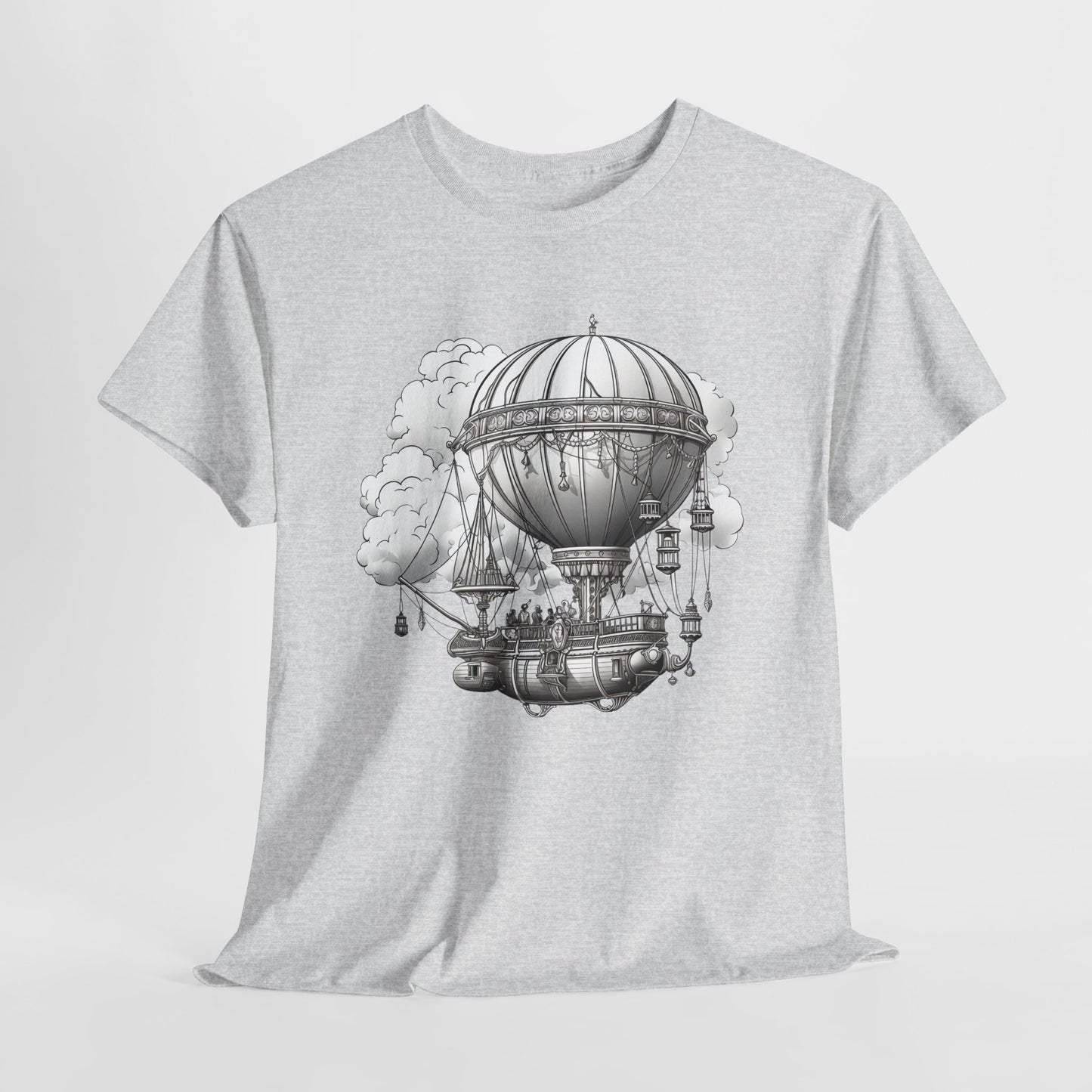 Steampunk Airship T-Shirt - Retro Aviation Graphic
