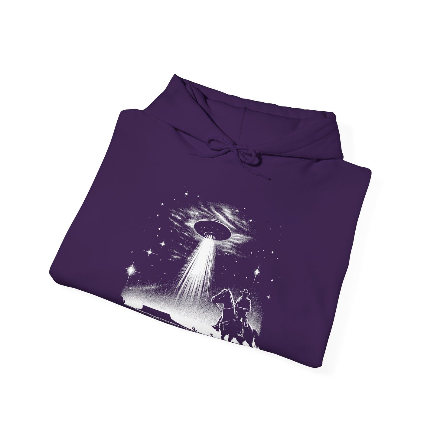 Cowboys And Aliens Hoodie - Desert UFO Glow Design