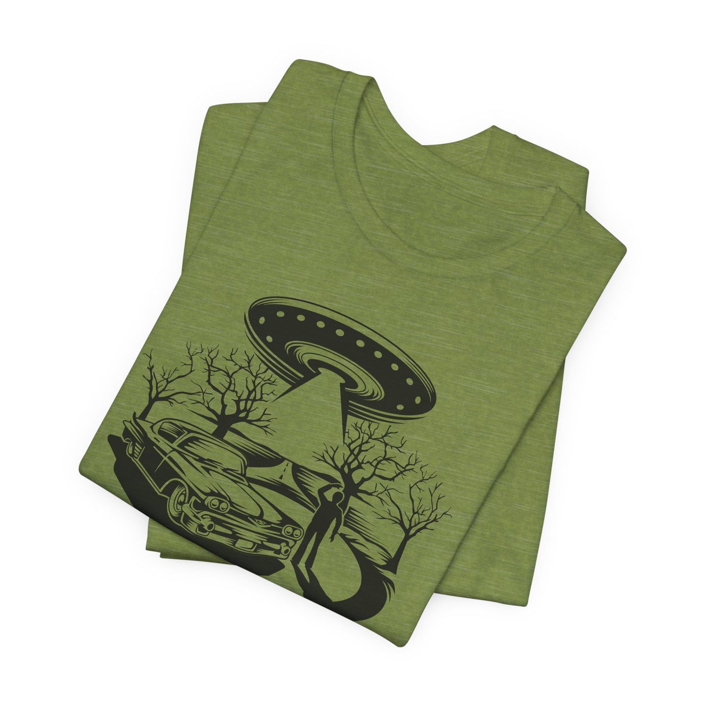 UFO Road Encounter T-Shirt - Spaceship Witness Design