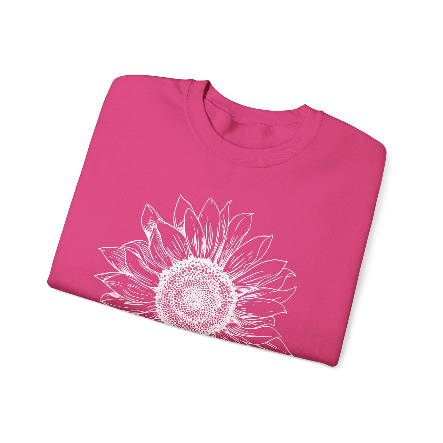 Sunflower Line-Art Sweatshirt - Cozy Floral Apparel