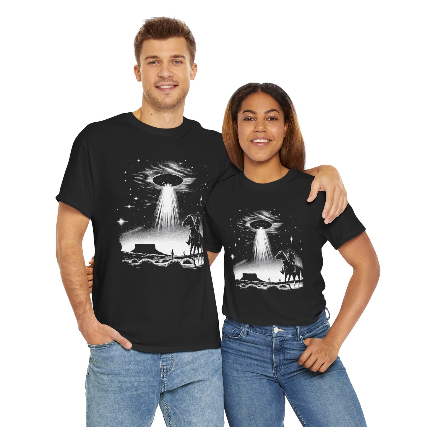Cowboy UFO T-Shirt - Desert Alien Invasion
