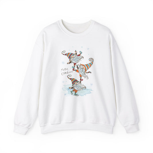 Skating Gnomes Merry Christmas Sweatshirt