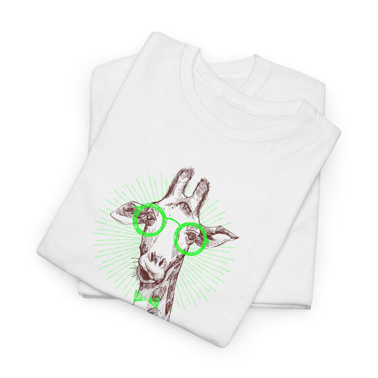 Nerd Giraffe T-Shirt - Quirky Animal Tee