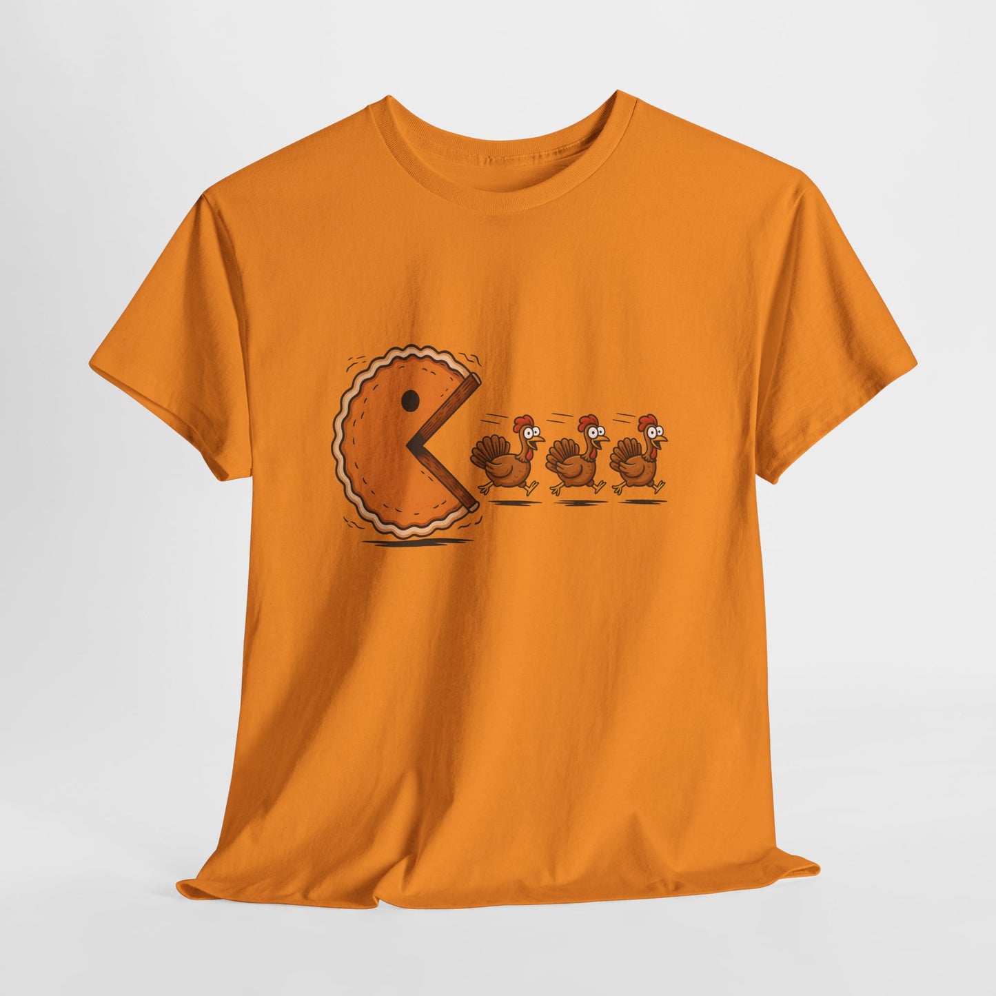 Funny Thanksgiving T-Shirt - Pac-Man Turkey Chase Design