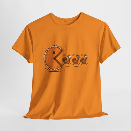 Funny Thanksgiving T-Shirt - Pac-Man Turkey Chase Design