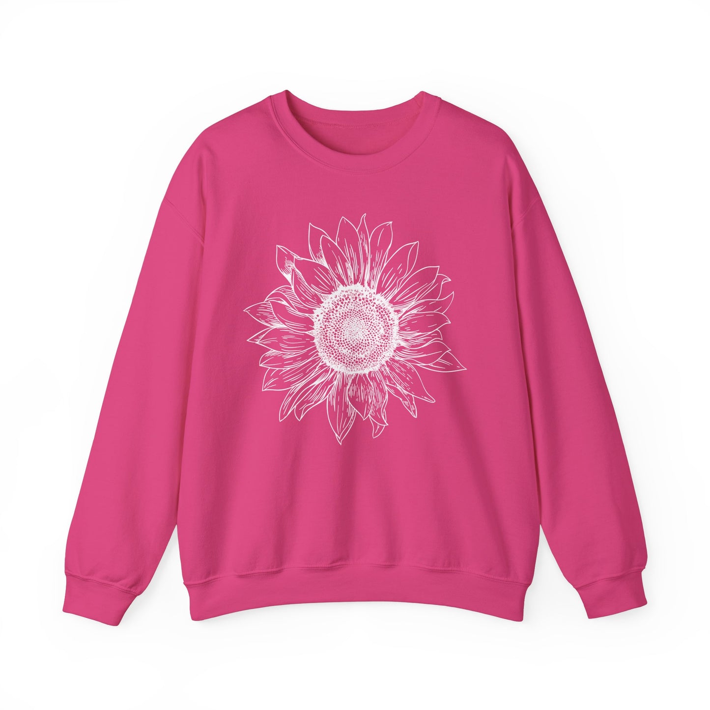 Sunflower Line-Art Sweatshirt - Cozy Floral Apparel