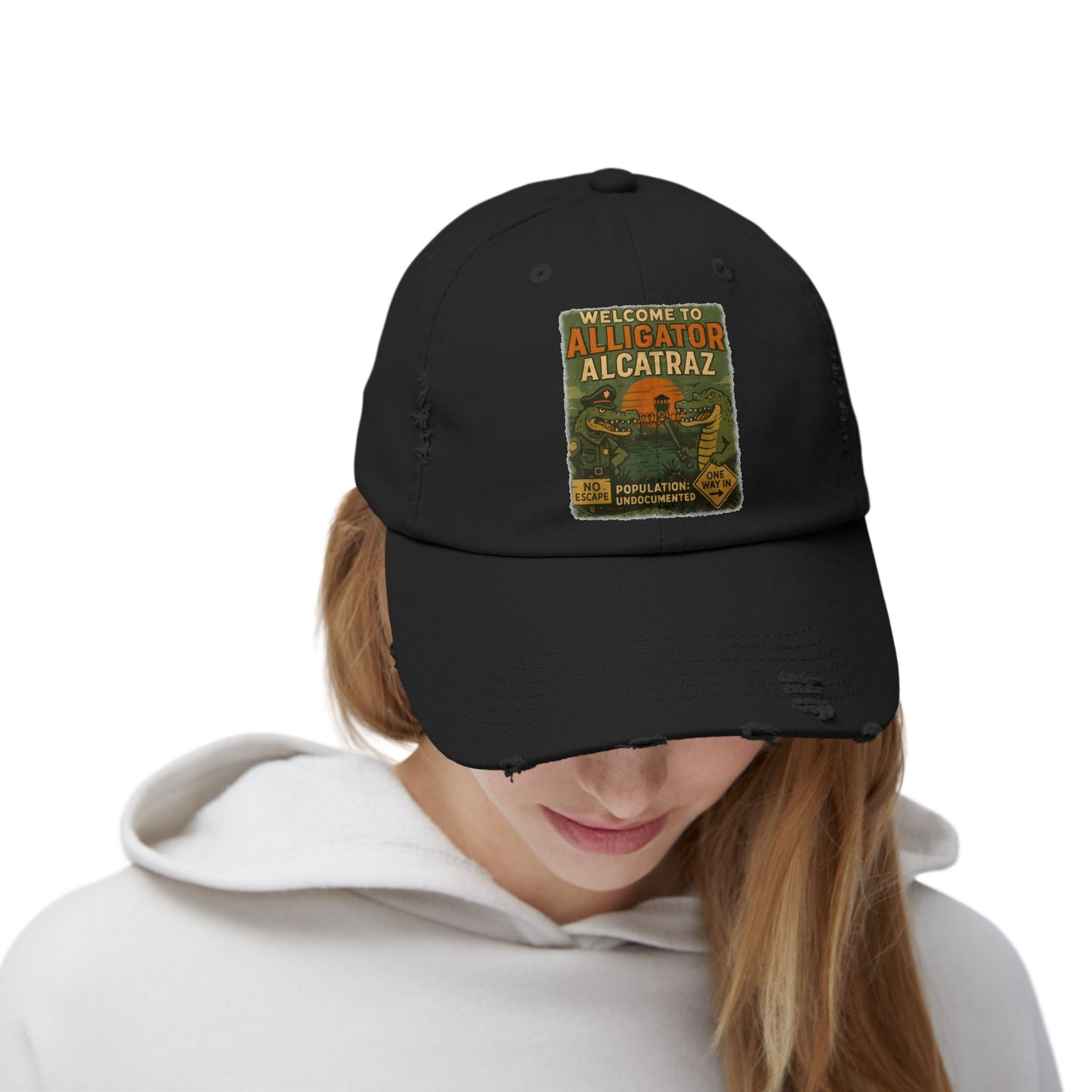 Welcome To Alligator Alcatraz Ball Cap - Cop Gator Hat