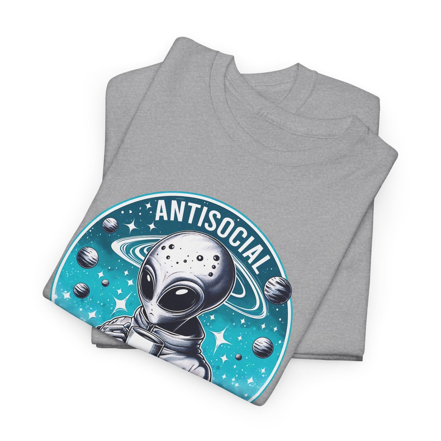 Antisocial Alien T-Shirt - Coffee Drinker Graphic