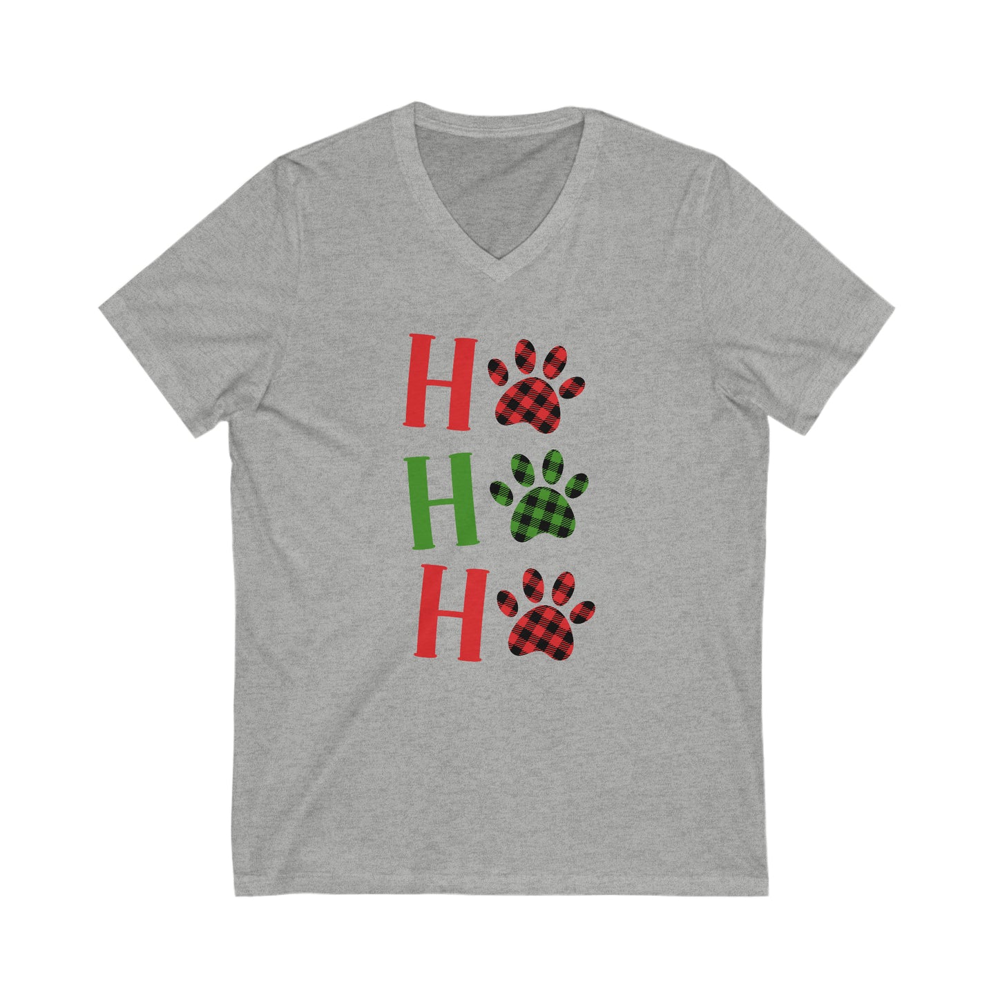 Christmas Paws T-Shirt For Ho Ho Ho T Shirt For Festive Ladies T Shirt For Fun Holiday Tee