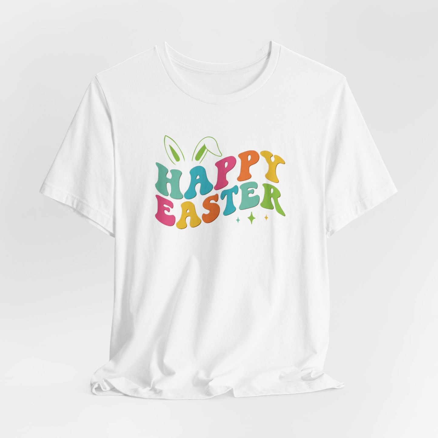 Happy Easter Bunny Ears T-Shirt - Colorful Graphic Tee