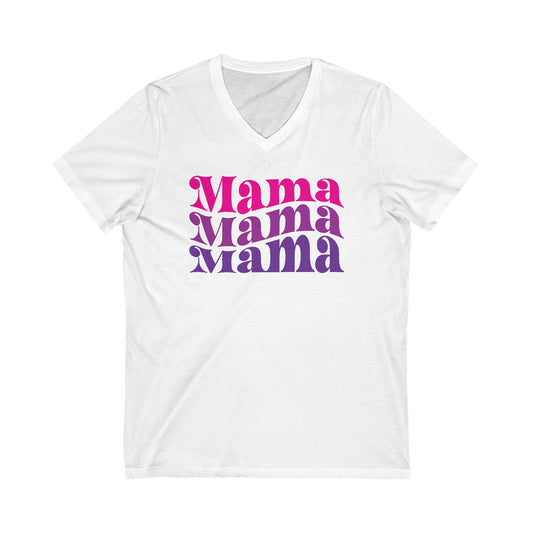 Mama Retro V-neck Tee - Nostalgic Mom Charm