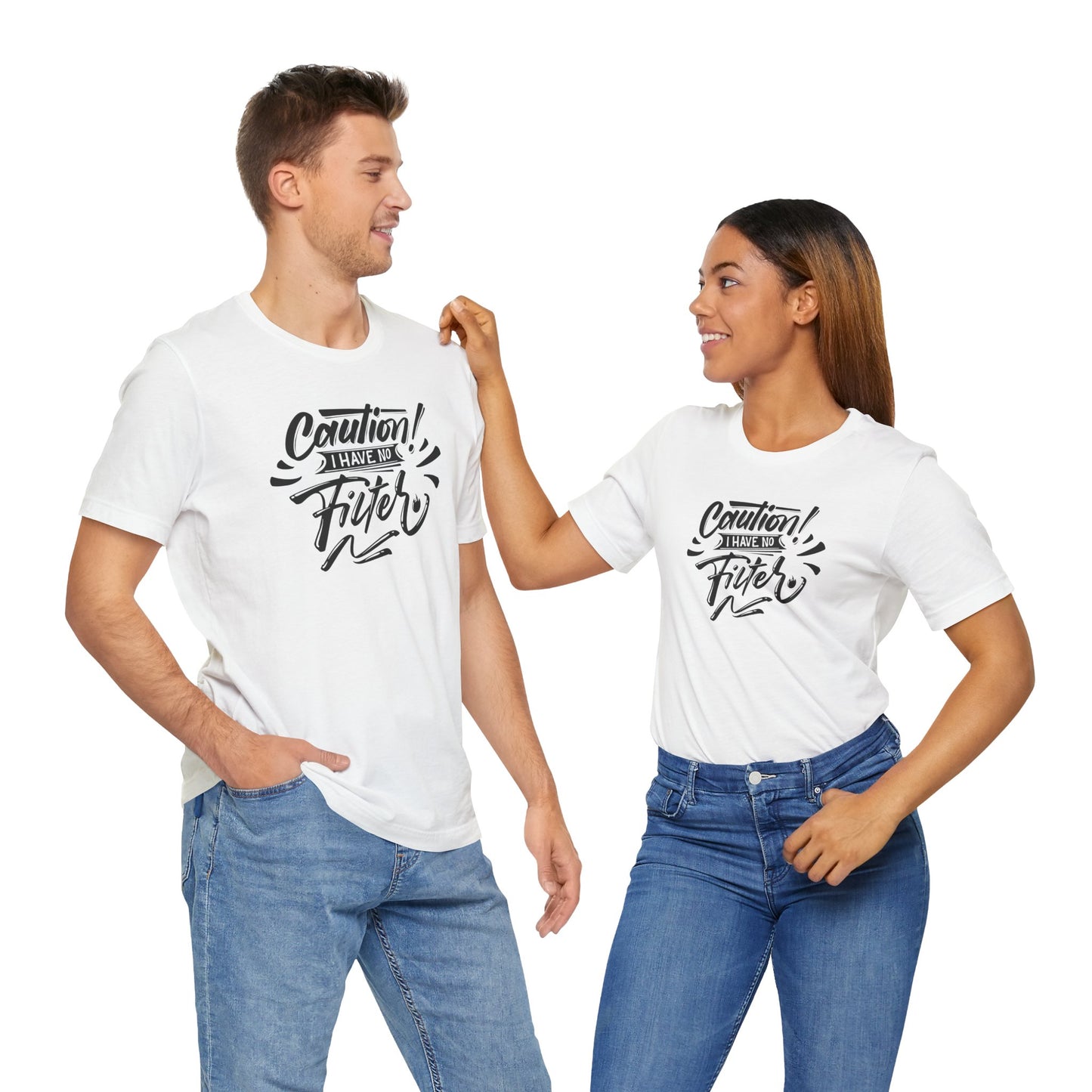 No Filter Caution T-Shirt - Bold Graphic Tee