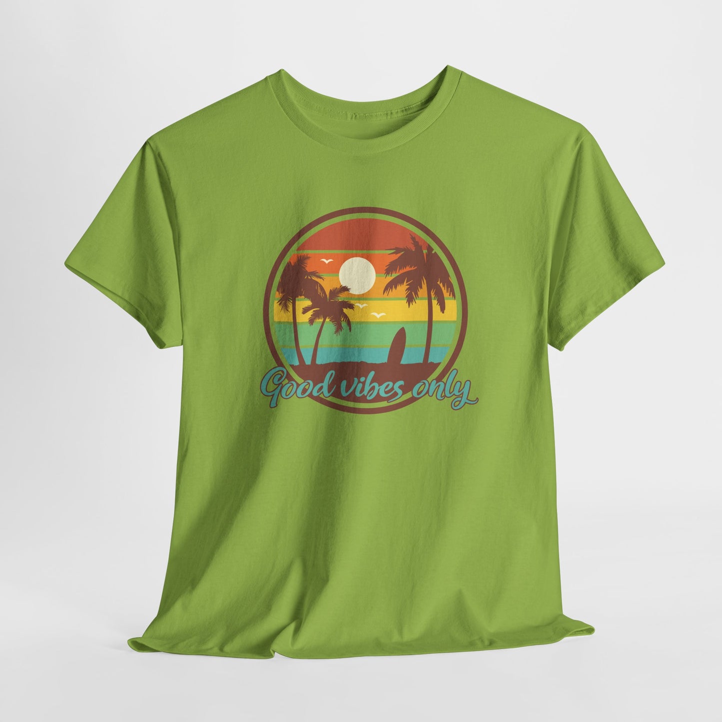 Good Vibes Only Tropical Sunset T-Shirt - Beach Tee
